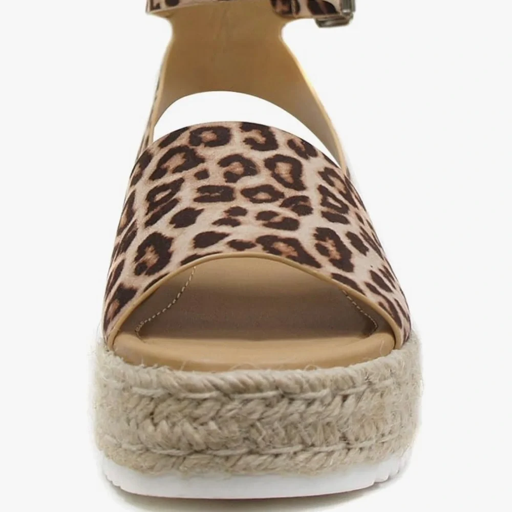 Soda Leopard Espadrille Platform Sandal